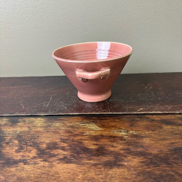 Vintage 1940s Harlequin Homer Laughlin Rose Sugar Bowl‎ Art Deco Handles - Picture 2 of 6